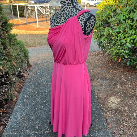 Ann Taylor NWT Pink One Shoulder Bridesmaid Prom Party Dress Size 4 - Picture 3 of 5